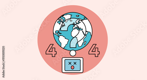 Camping illustration with 404 error message in a circular frame, featuring tents and trees at dusk
