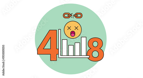 Camping illustration with 404 error message in a circular frame, featuring tents and trees at dusk