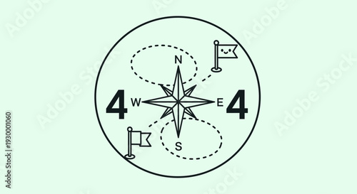 Camping illustration with 404 error message in a circular frame, featuring tents and trees at dusk