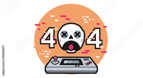 Camping illustration with 404 error message in a circular frame, featuring tents and trees at dusk