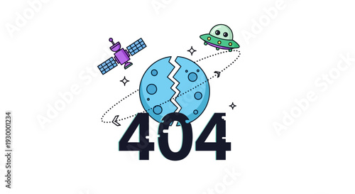 Camping illustration with 404 error message in a circular frame, featuring tents and trees at dusk