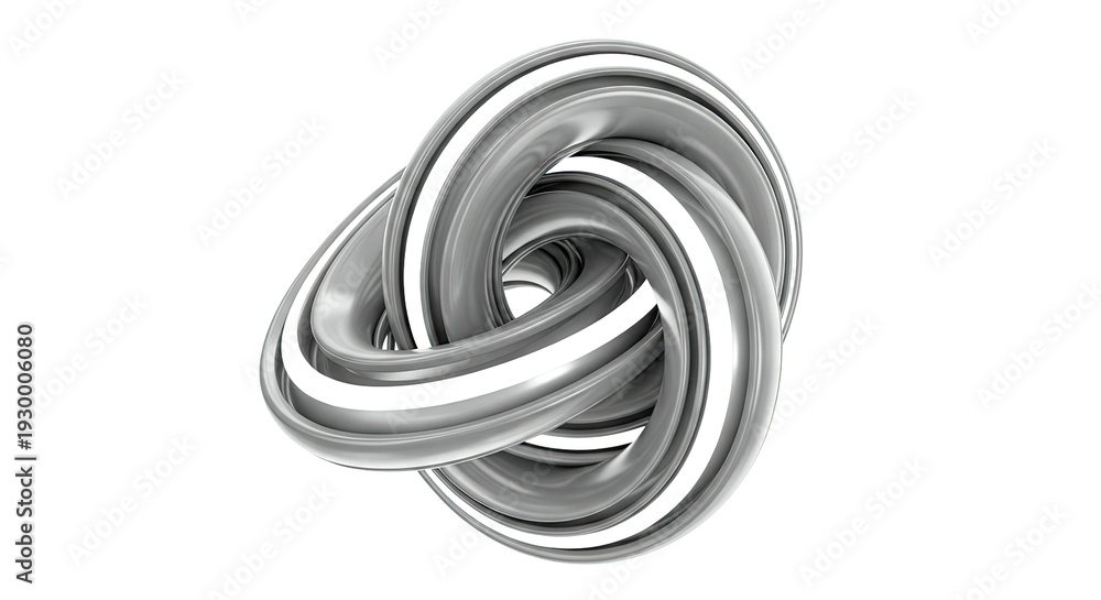 Fototapeta premium Abstract Metallic Torus Knot