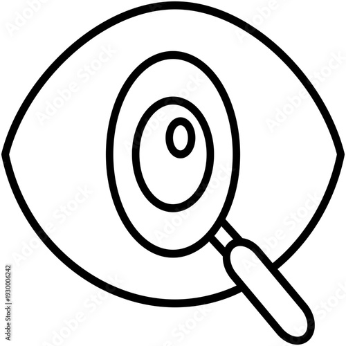 Eye Exam Icon, Screening Health Condition Symbol Vector Stock Illustration, Line Icon Style Design.