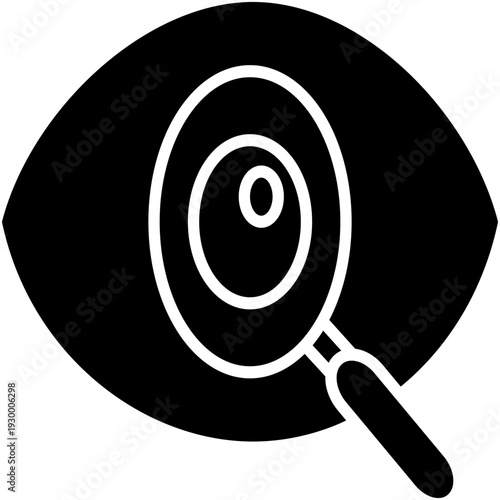 Eye Exam Icon, Screening Health Condition Symbol Vector Stock Illustration, Solid Icon Style Design.