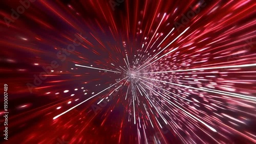 Red Light Trails Moving Fast Through Space.