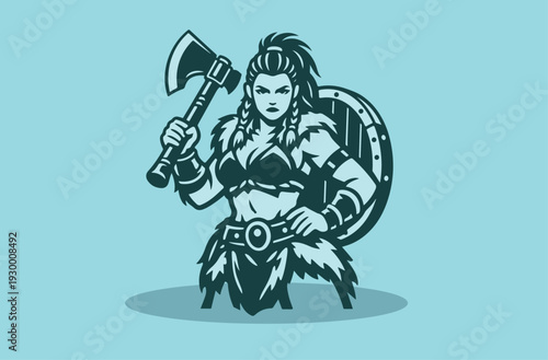 ancient roman hunter beautiful and pretty illustration with blue background