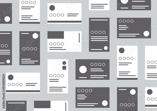 白とグレーの名刺がきれいに並んでいるイラスト