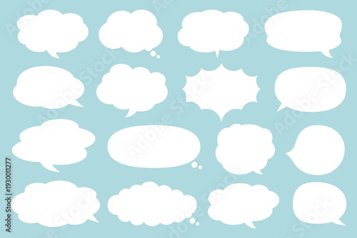 編集可能なシンプル吹き出しイラスト【 ベクター・吹き出し口移動可能 】