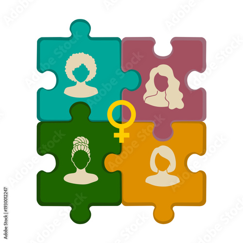 Diverse women joining puzzle pieces for Give to Gain and Inclusion