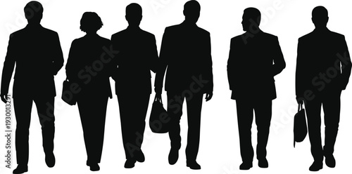 business, people, silhouettes, team, professionals, office, corporate, walking, group, leadership, teamwork, success, career, formal, managers, employees, confidence, work, lifestyle, illustration