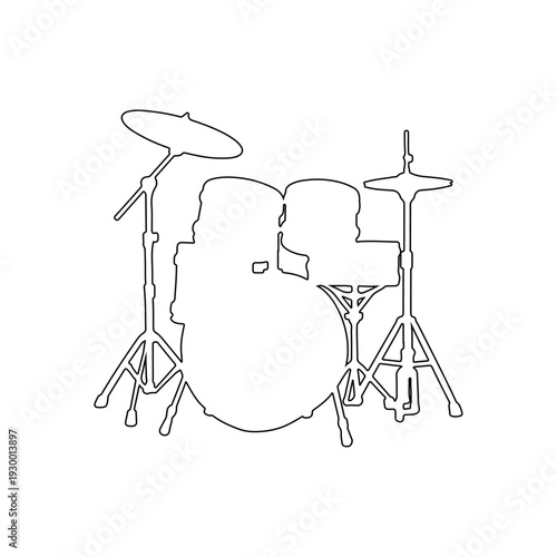 drum set outline on white background
