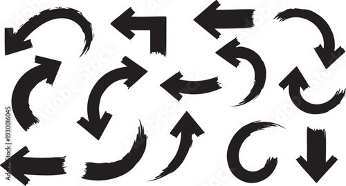 Elegant arrows set for business plan, presentation and education. Sign, Symbol, Hand drawn arrow collection
