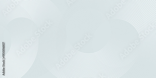 White abstract background with geometric shapes. Modern circle lines pattern. Minimal geometric design. Futuristic concept. Suit for cover, poster, banner, brochure, header, presentation, web, flyer