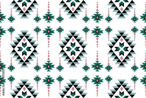 Geometric ethnic oriental pattern concept inspired by cross stitch motifs reflecting cultural harmony and symmetry, detailed vector pattern design for textile, fabric, batik, clothing, and wallpaper