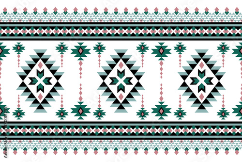 Geometric ethnic oriental pattern concept inspired by cross stitch motifs reflecting cultural harmony and symmetry, detailed vector pattern design for textile, fabric, batik, clothing, and wallpaper