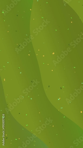 Green Background with Wavy Pattern and Specks.