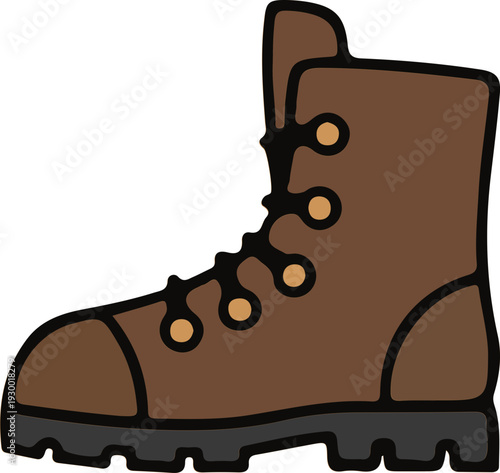 Hiking Boot Icon Illustration