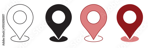 Elegant location pin marker icon for modern UI UX design, clean navigation map pointer symbol, premium outline GPS pin mark for web and app interfaces