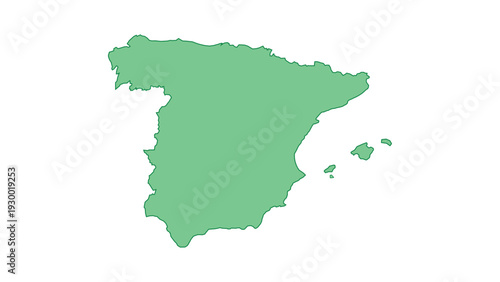 Spain outline green