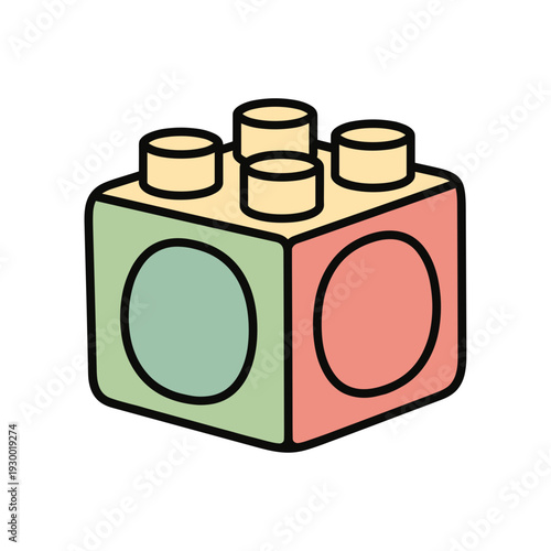 Colorful toy building block for creative play and learning