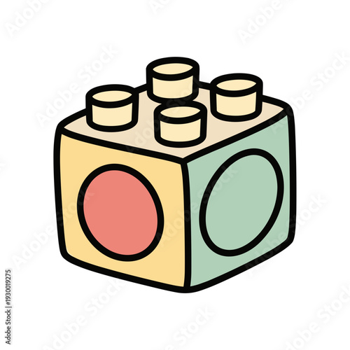 Colorful toy building block for creative play and learning