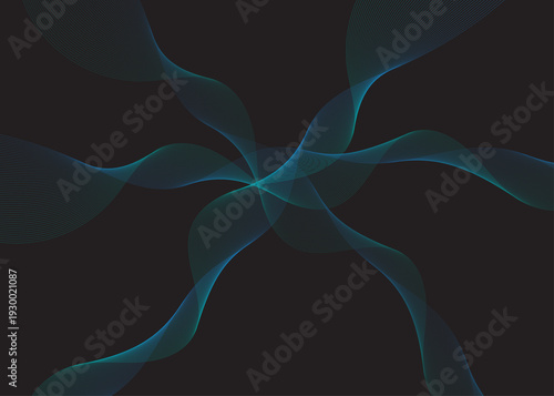 Luxury  Abstract Wave Pattern on Dark Background – Elegant 3D Flowing Ribbon Texture