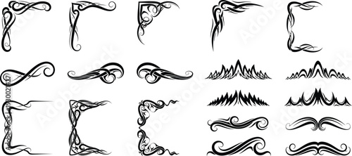 Black and white ornate swirling line lines swirls
