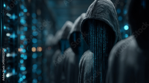 Hackers are planning to hack and attack Zeroday networks and cyber security systems in Smart digital city with Data center on cloud cyber security and Blue Binary Data Software Programming Code