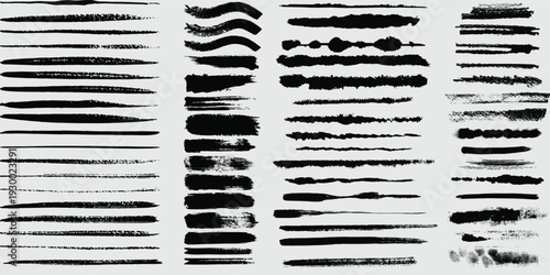 Beautiful Brushes vector collection. Grunge Elements - Brush strokes, ink paint brushes, grunge lines. Rectangle text box for social media and network. vecto