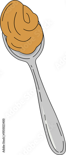 Spoonful of Peanut Butter Illustration