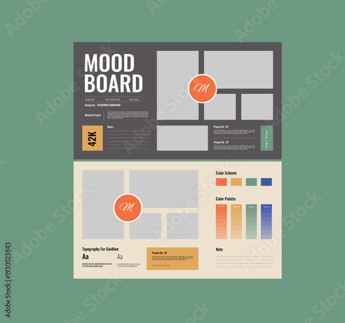 Mood Board Template Clean and Minimal Photo Collage Layout