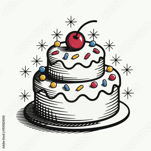 Festive Cake with Sprinkles