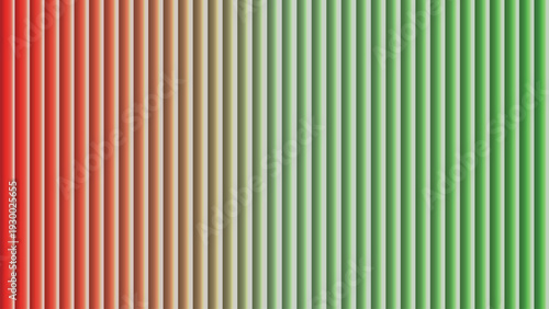 Striking vertical lines display a distinct color gradient from fiery red to a refreshing calm green