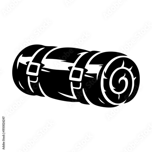 Sleeping bag rolled up