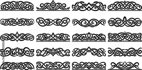 Black ornate border on white background borders patterns