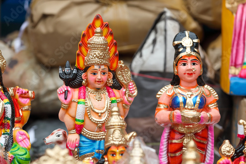 Quadro su tela Kaala bairavar idol displayed for sale in a shop for the golu festival