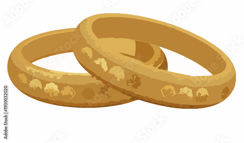 Royal gold bangle Indian and Arabian jewelry vector illustration