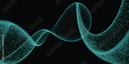 Abstract particle swarm forming digital shapes on black 1_traced