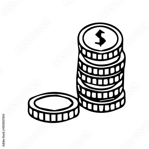 Dollar Coins Stack
