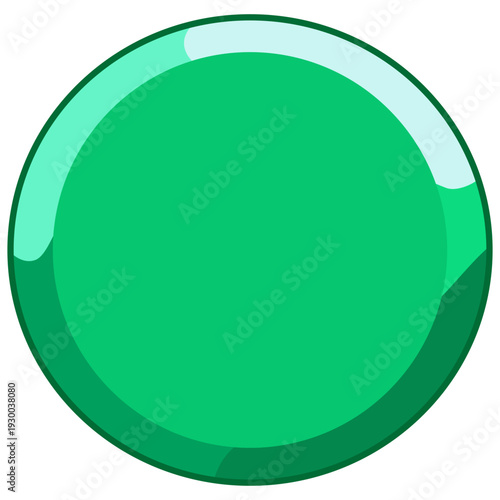 Green round buttons of empty bright circle. push buttons