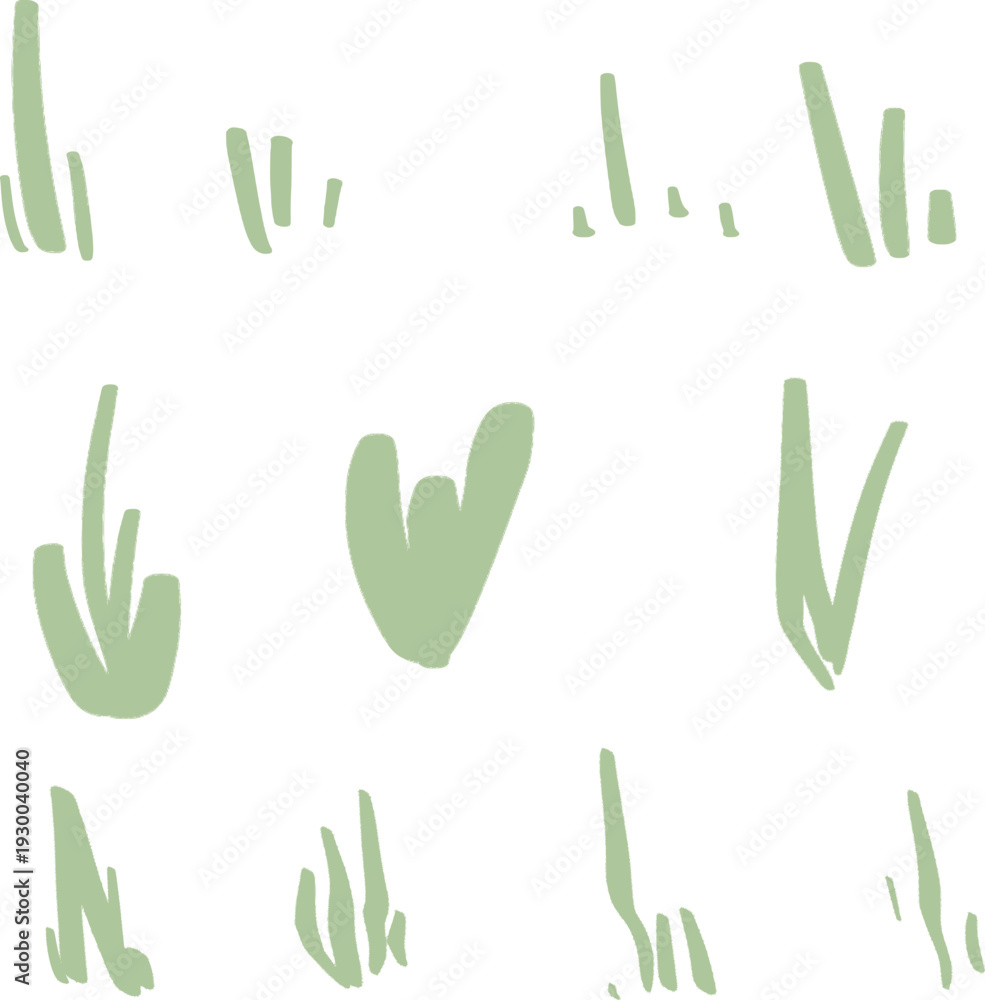 Obraz premium Botanical Grass Brush Stroke Pattern Vector