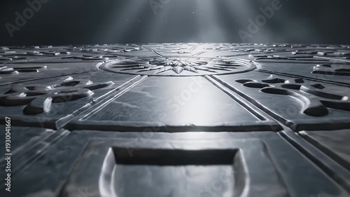 Wallpaper Mural Futuristic Metallic Surface with Symbols. Torontodigital.ca