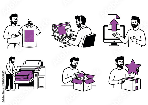 Print production process for t-shirts and merchandise