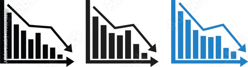 Downward Bar Chart Decline Icon