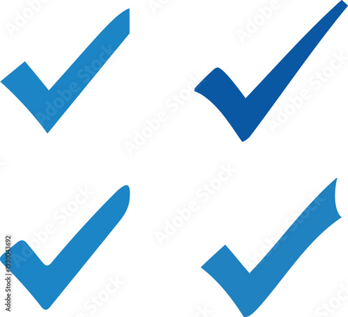 Blue check mark set