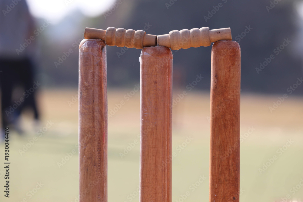 Obraz premium Cricket Stumps Stock Image for Advertising, Posters, and Promotional Projects