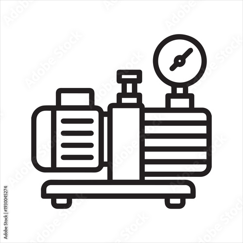 Vacuum pump outline icon vector