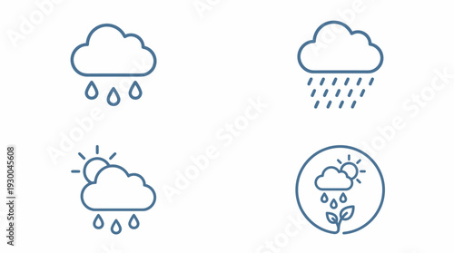 Weather forecast icons on white background 3. Spring Vector Packs. EPS Editable