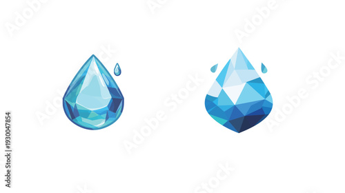 Frozen droplet logo symbolizing ice purity in gradient blue, modern minimal water drop brand mark design