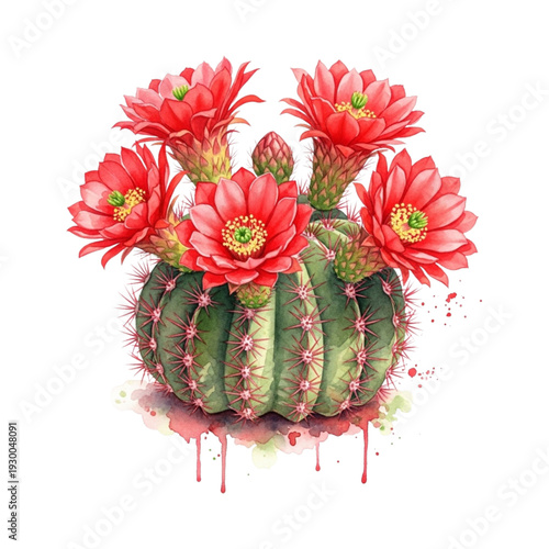 cactus flower on white background